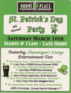 St Patricks Day at Norms