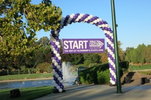 The balloon arch at the start of the walk
