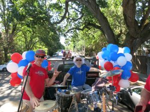 The bumpy ride to the start of the parade route