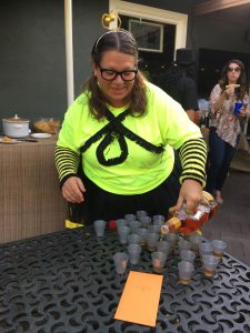 Jen The Bumblebee Pouring Shots