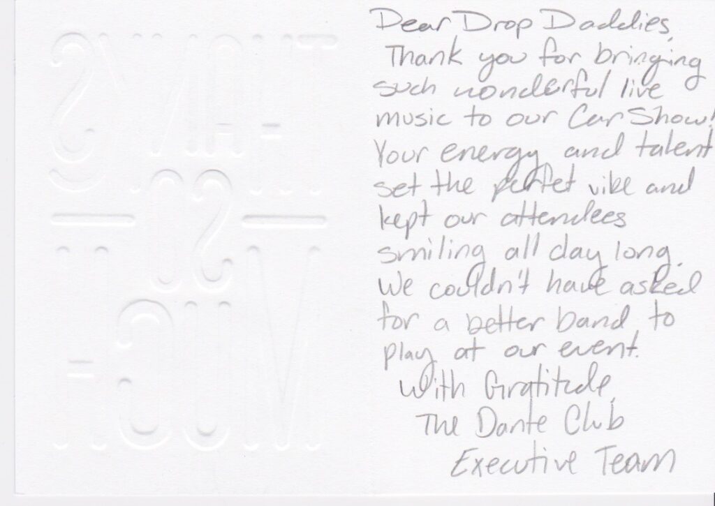Dante Club Thank You Card